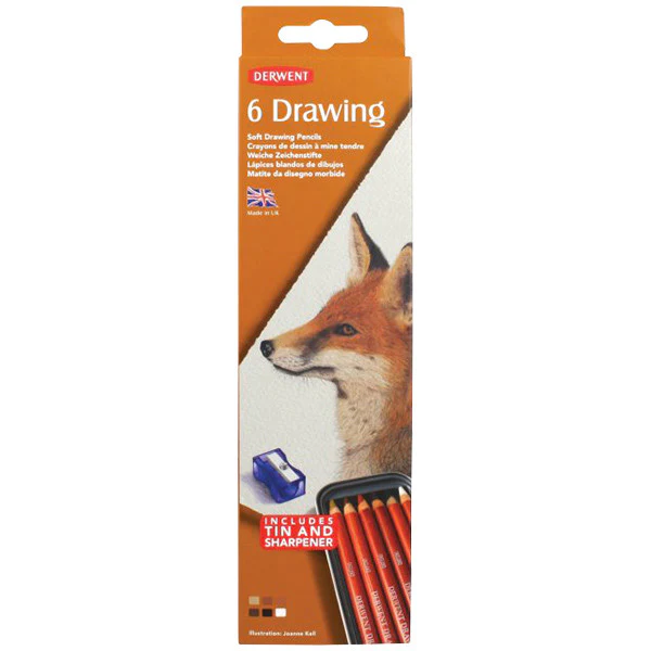Derwent Drawing Pencil Tin of 6