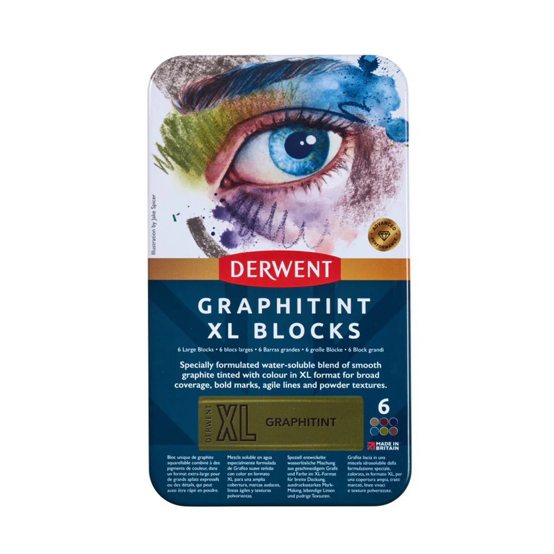 Derwent Graphitint XL Colour Block Tin of 6