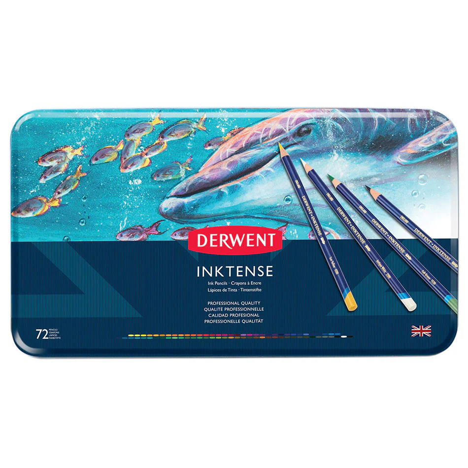 Derwent Inktense Coloured Pencils Tin of 72