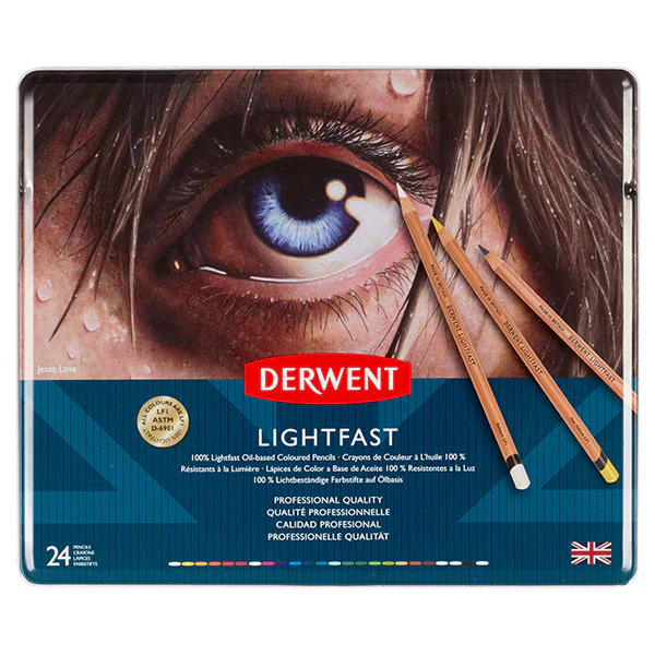 Derwent Lightfast Coloured Pencils Tin of 24