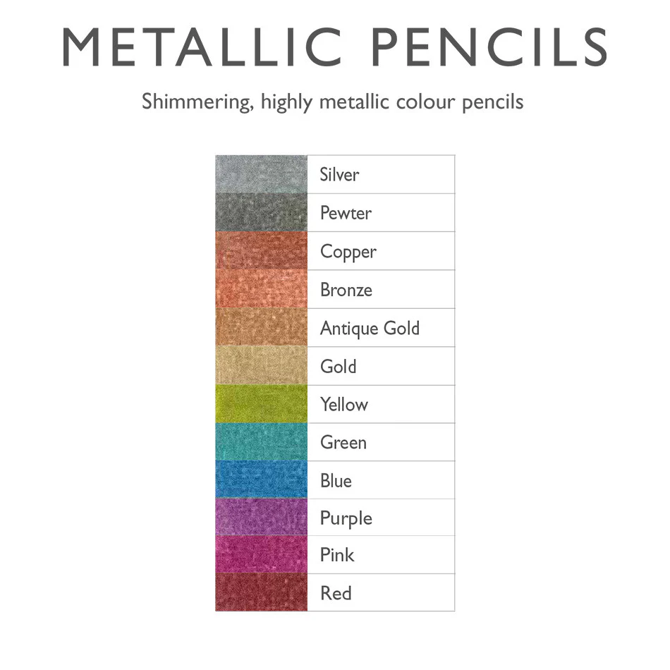Derwent Metallic Pencils Tin of 12 - Image 4