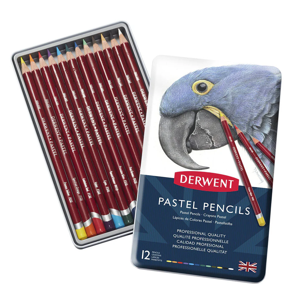 Derwent Pastel Pencil Tin of 12 Standard - Image 2
