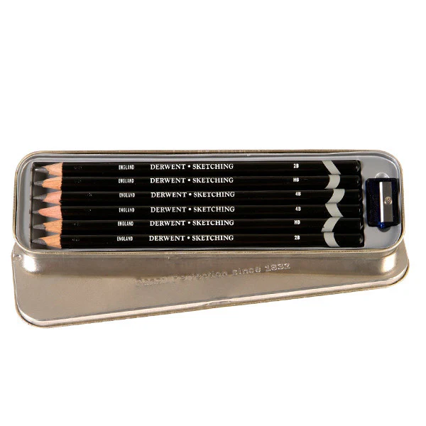 Derwent Sketching Graphite Pencil Tin of 6 - Image 2