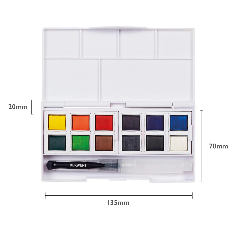 Derwent Watercolour Paint Pan Set of 12 - Image 4