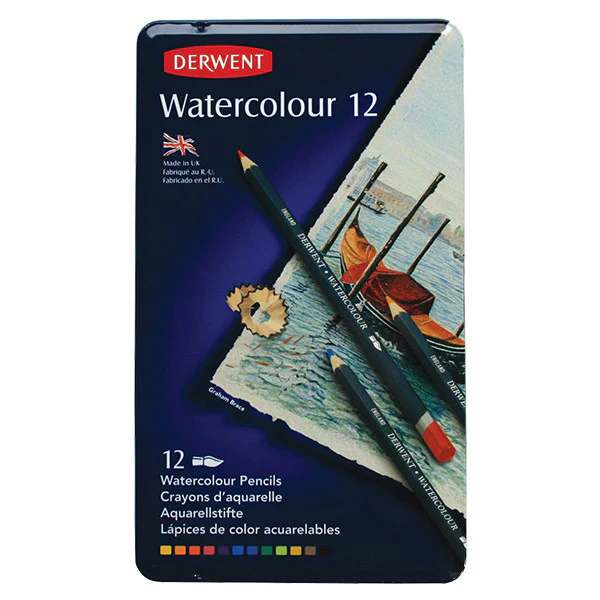 Derwent Watercolour Pencils Tin of 12