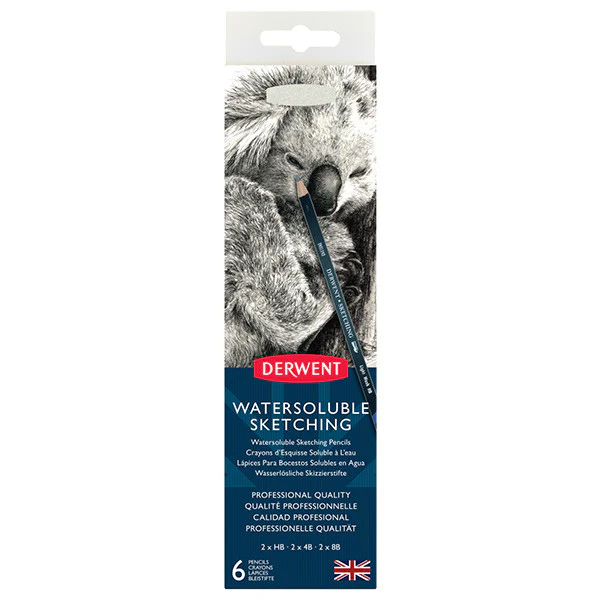 Derwent Watersoluble Graphite Sketching Pencil Tin of 6