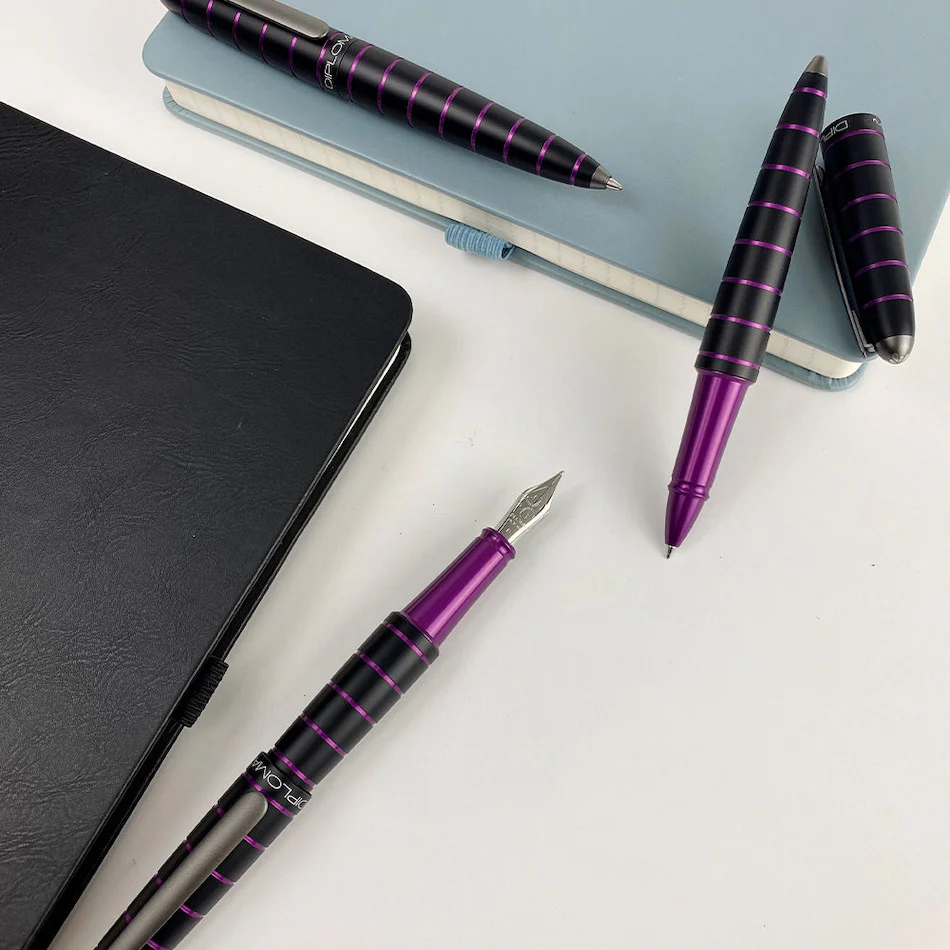 Diplomat Elox Rollerball Pen Ring Black/Purple - Image 4
