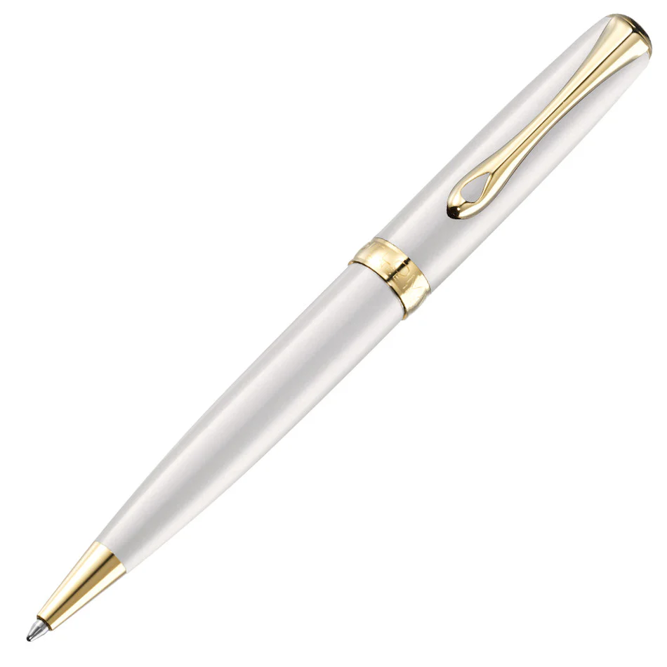 Diplomat Excellence A2 Ballpoint Pen Pearl White Gold