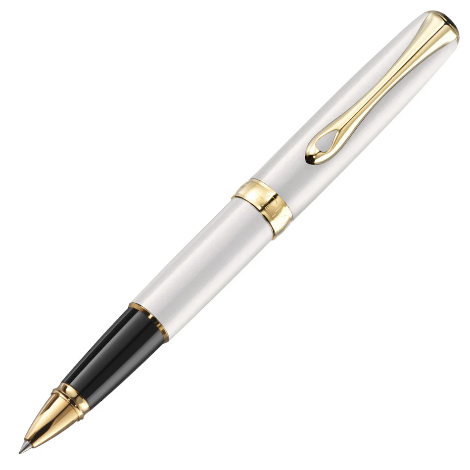 Diplomat Excellence A2 Rollerball Pen Pearl White Gold