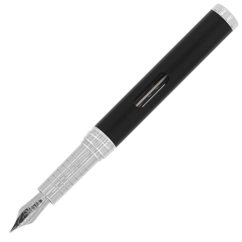 Diplomat Nexus Fountain Pen Black with Chrome Trim