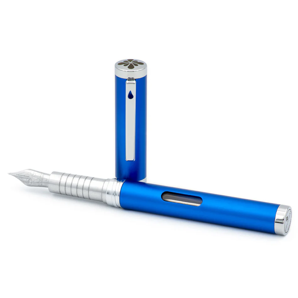 Diplomat Nexus Fountain Pen Blue with Chrome Trim - Image 2