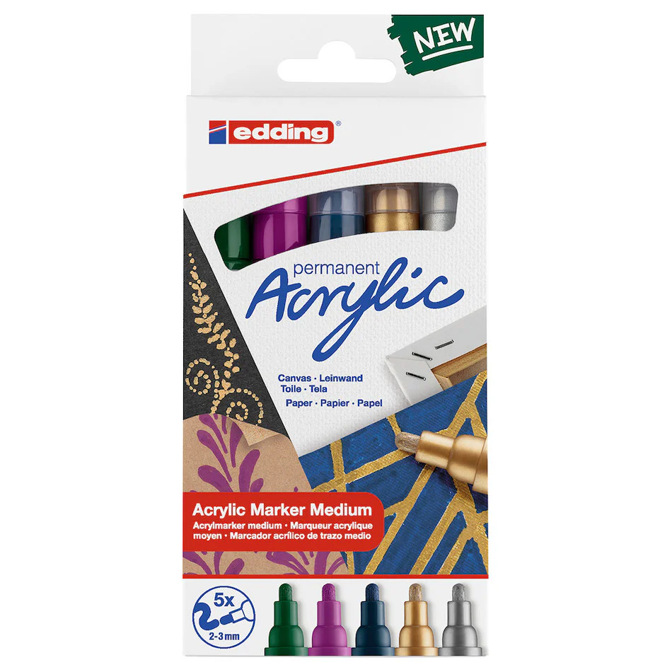 edding E-5100/5s Acrylic Markers Medium Set of 5 - Image 2