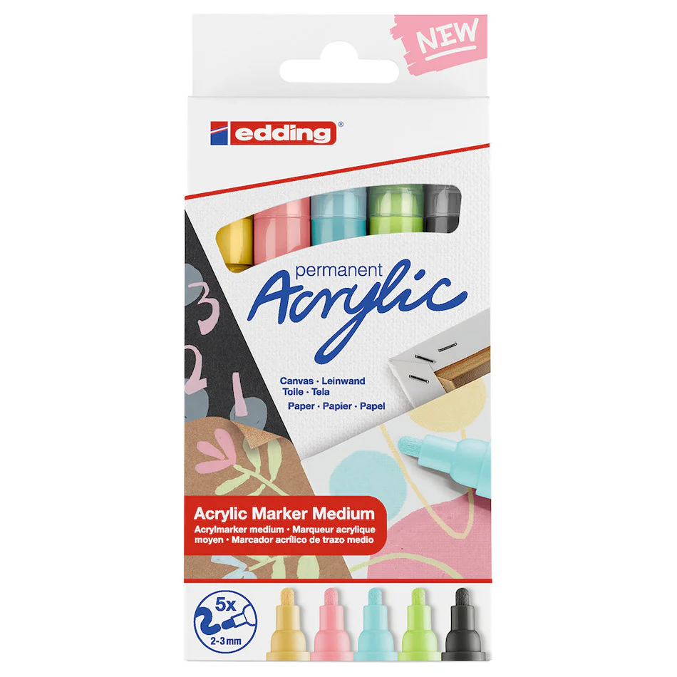 edding E-5100/5s Acrylic Markers Medium Set of 5 - Image 3