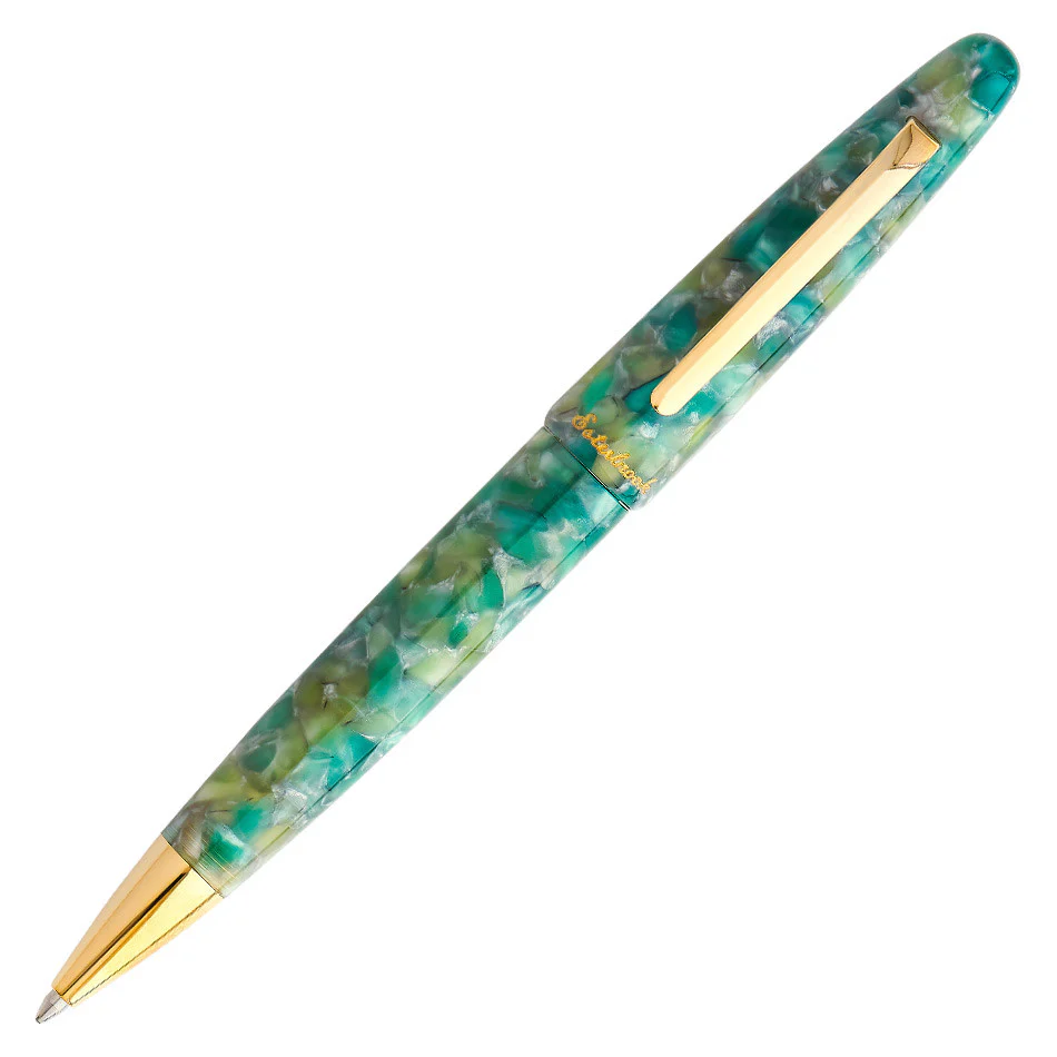 Esterbrook Estie Ballpoint Pen Sea Glass with Gold Trim