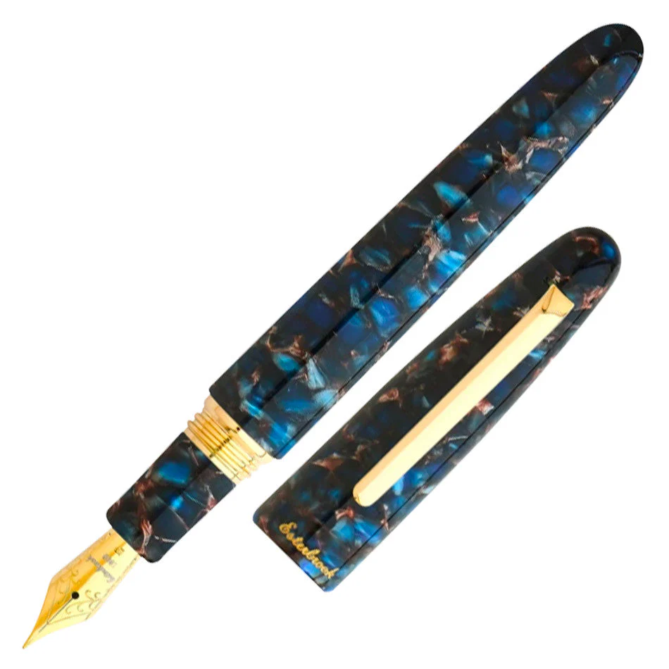 Esterbrook Estie Oversize Fountain Pen Nouveau Bleu with Gold Trim Custom Scribe Nib