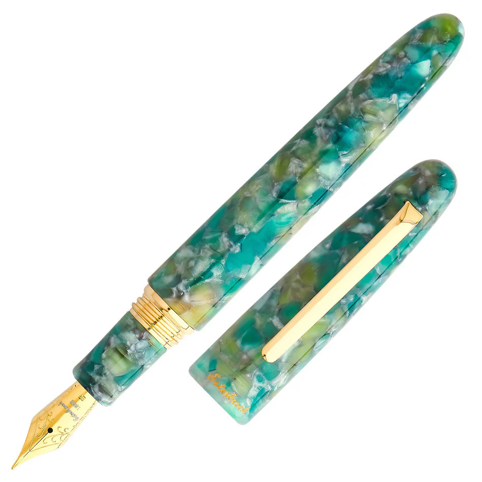 Esterbrook Estie Oversize Fountain Pen Sea Glass with Gold Trim