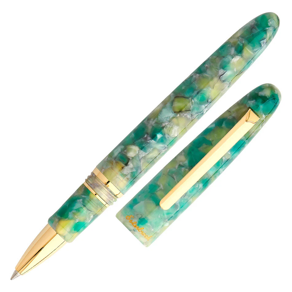 Esterbrook Estie Rollerball Pen Sea Glass with Gold Trim