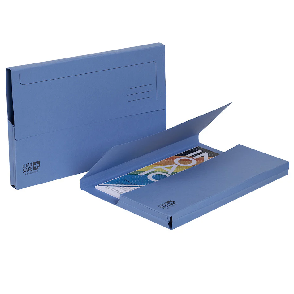 Exacompta Clean'Safe A4 Document Wallet Set of 5 Blue - Image 2
