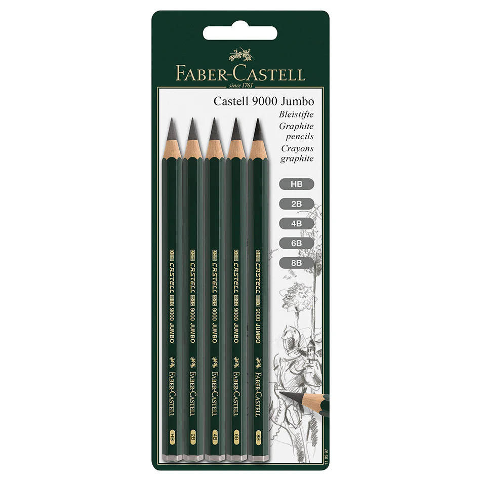 Faber-Castell 9000 Jumbo Pencil Set of 5