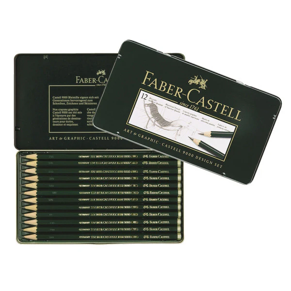 Faber-Castell 9000 Pencil Tin of 12 - Image 2