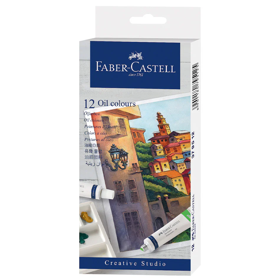 Faber-Castell Box of 12 Assorted Oil Colours
