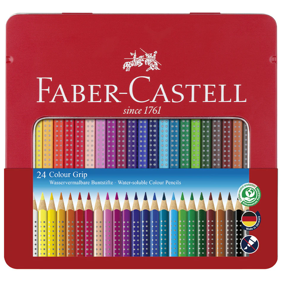 Faber-Castell Colour Grip Pencils Tin of 24
