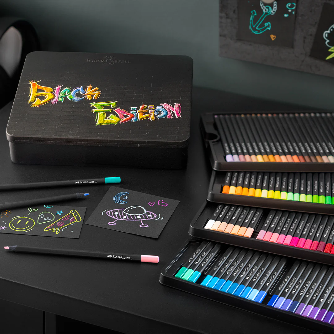 Faber-Castell Colour Pencils Black Edition Tin of 100 - Image 4