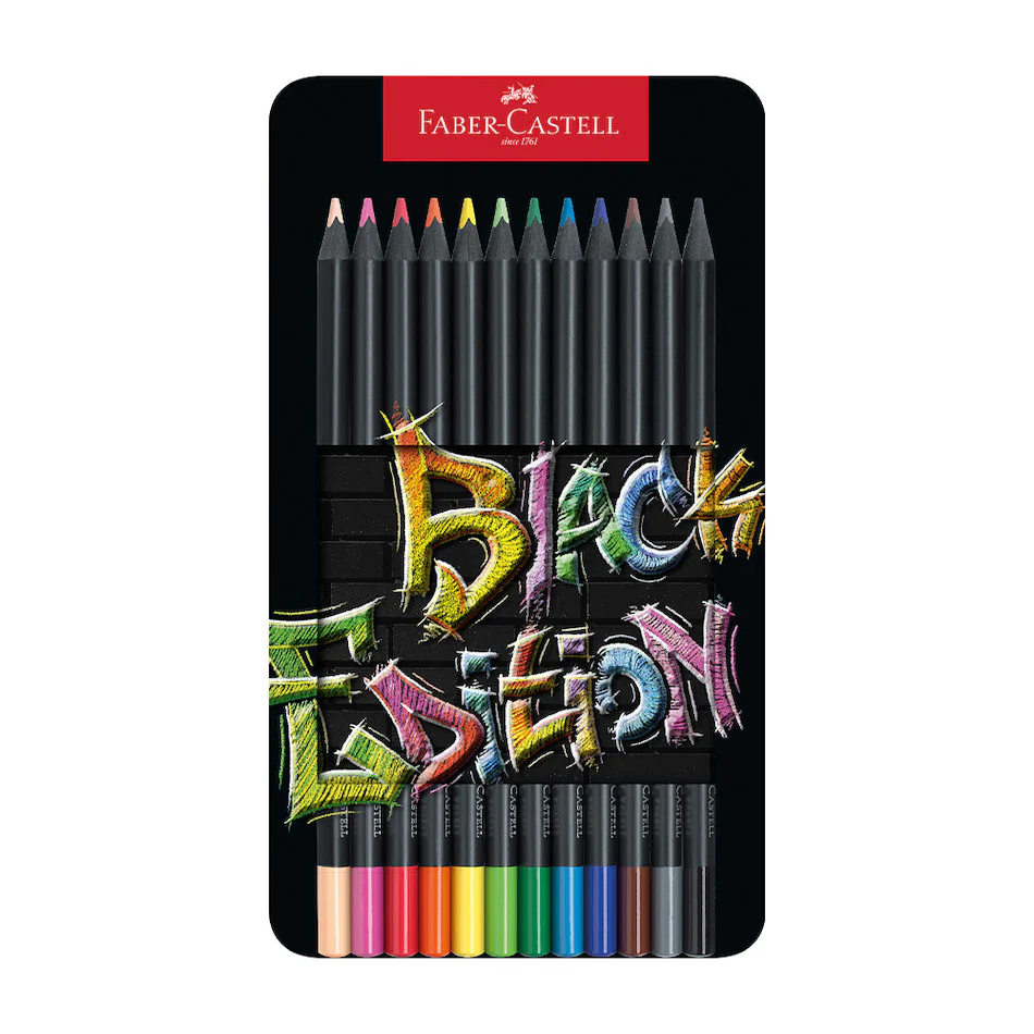 Faber-Castell Colour Pencils Black Edition Tin of 12