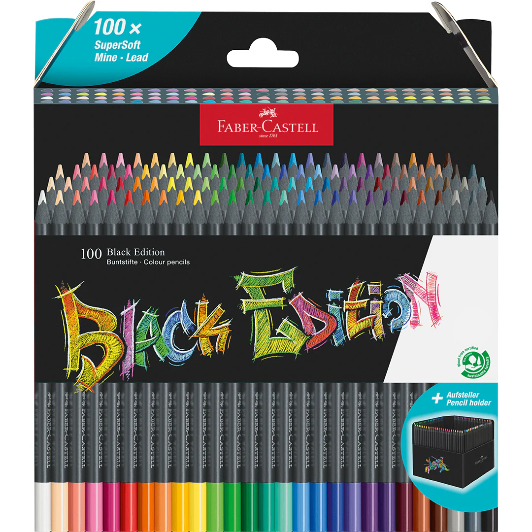 Faber-Castell Colouring Pencils Black Edition Set of 100 - Image 3