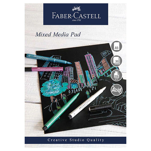 Faber-Castell Creative Studio Mixed Media Pad Black Paper A5