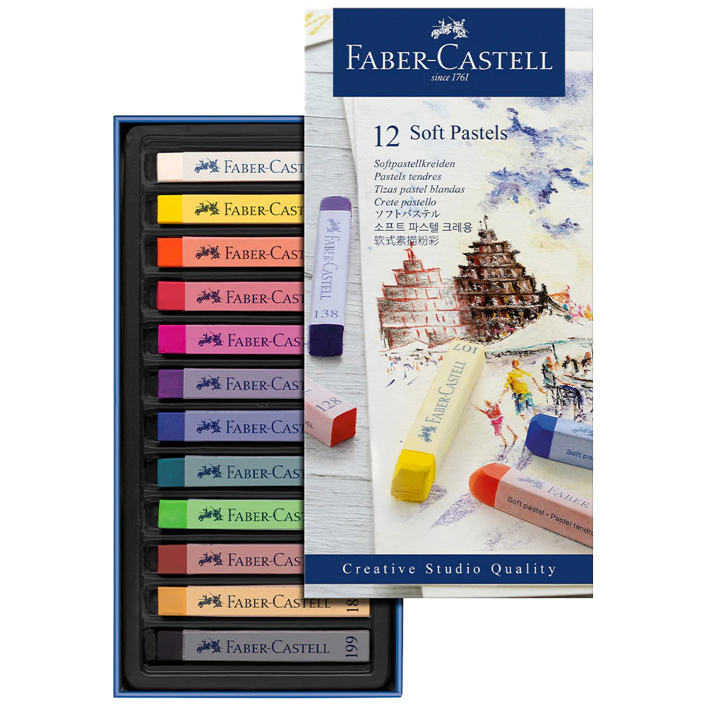 Faber-Castell Creative Studio Soft Pastels Box of 12 - Image 2