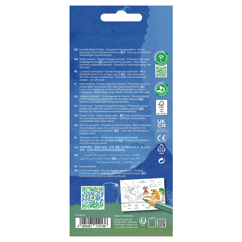 Faber-Castell Dinosaur Classic Colour Pencil Set of 13 - Image 2