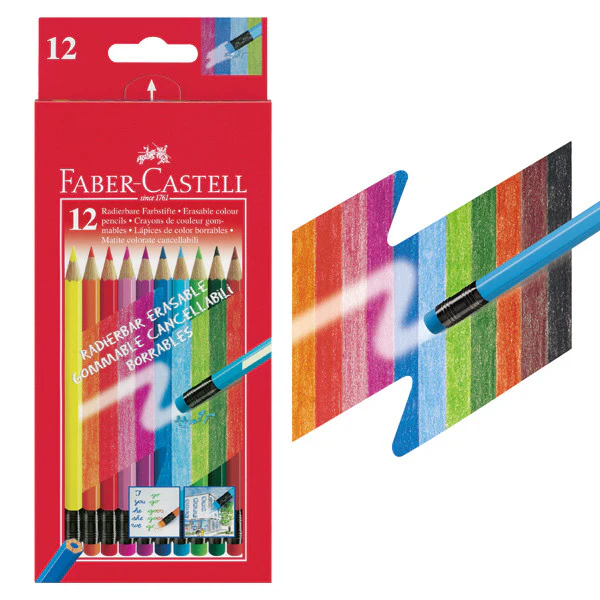 Faber-Castell Erasable Colour Pencils Set of 12