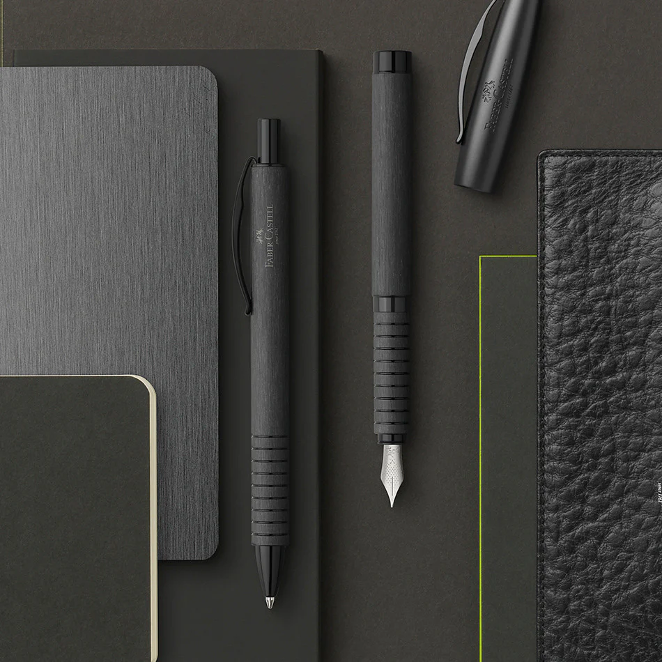 Faber-Castell Essentio Aluminium Ballpoint Pen Black - Image 2