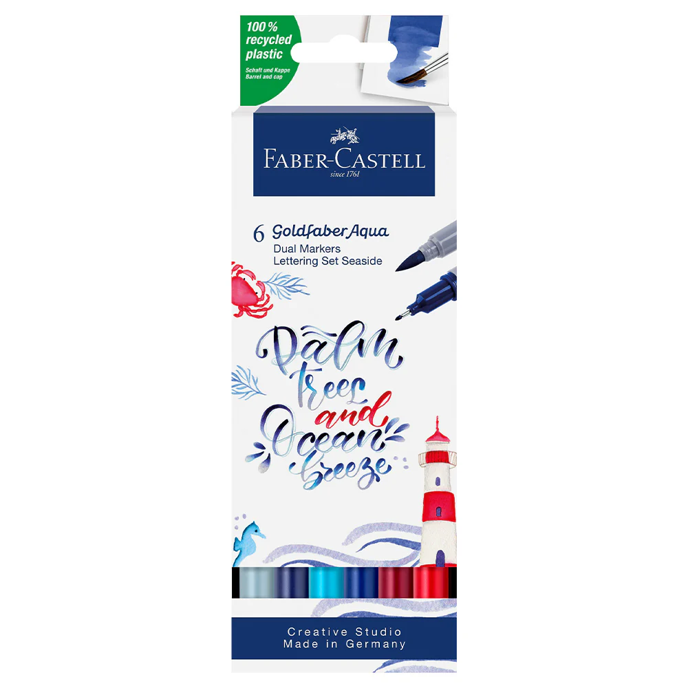 Faber-Castell Goldfaber Aqua Dual Marker Lettering Set of 6 Seaside