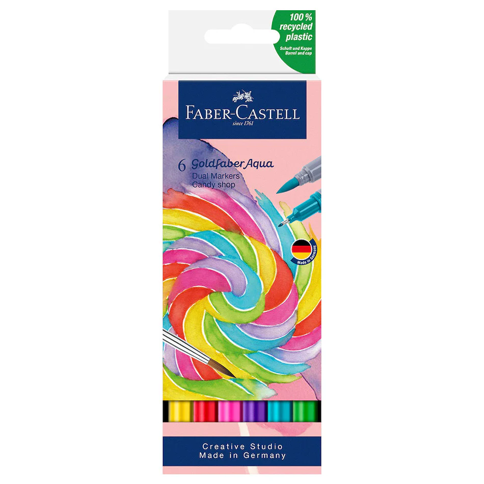 Faber-Castell Goldfaber Aqua Dual Marker Wallet of 6 Candy Shop