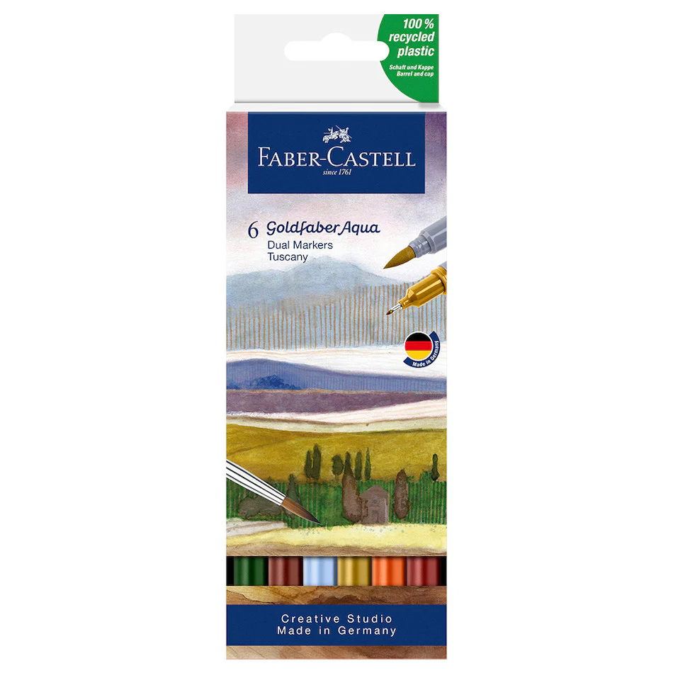 Faber-Castell Goldfaber Aqua Dual Marker Wallet of 6 Tuscany