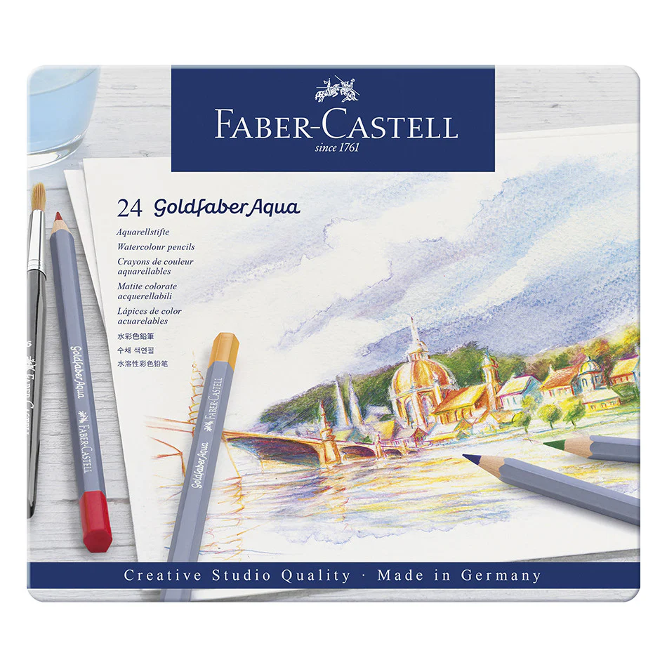 Faber-Castell Goldfaber Aqua Watercolour Pencils Tin of 24