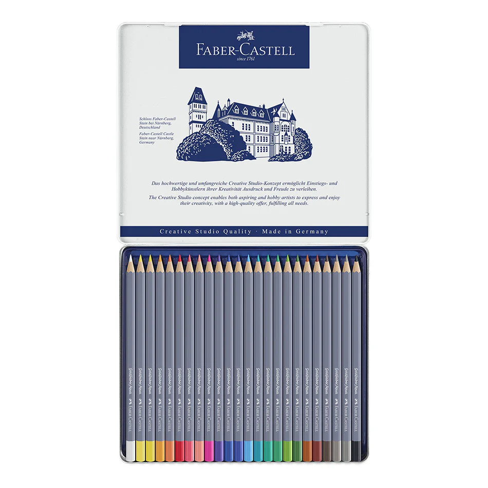 Faber-Castell Goldfaber Aqua Watercolour Pencils Tin of 24 - Image 5