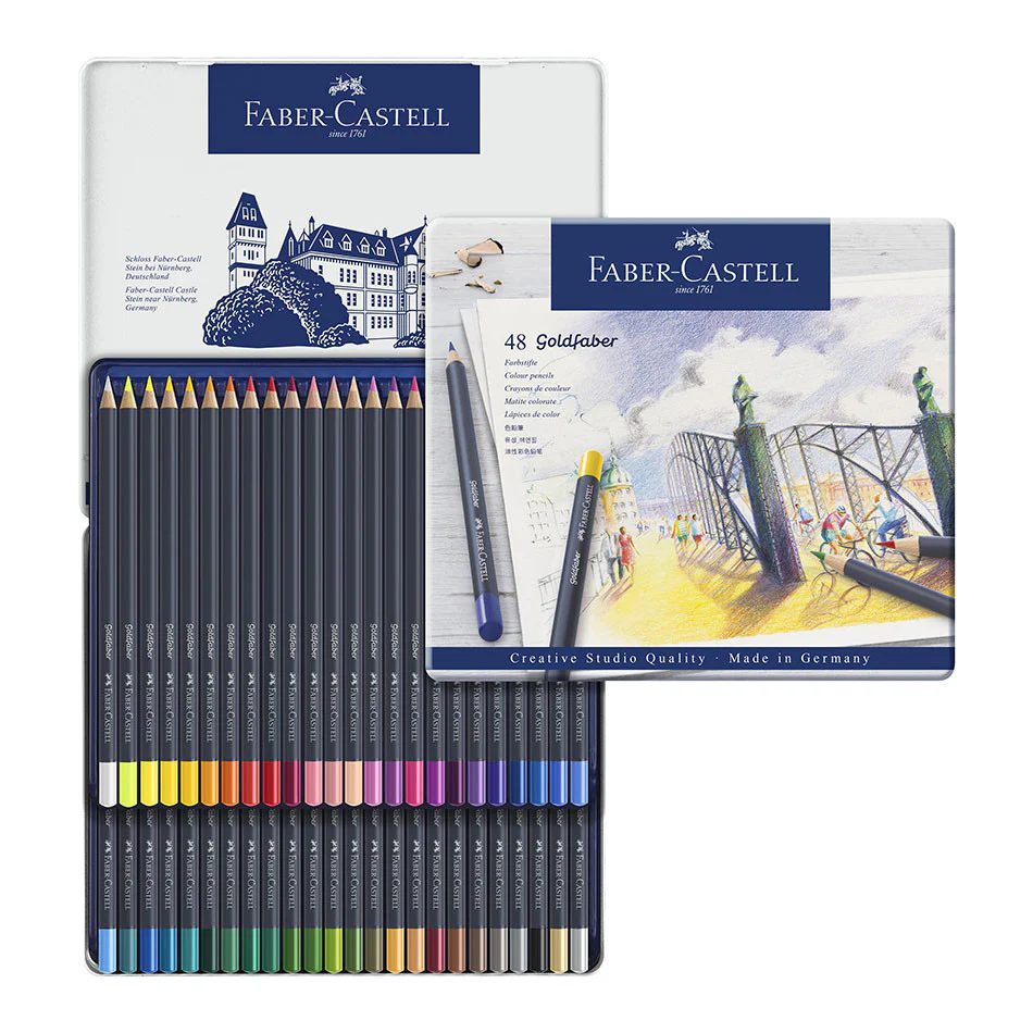 Faber-Castell Goldfaber Colour Pencils Tin of 48 - Image 2