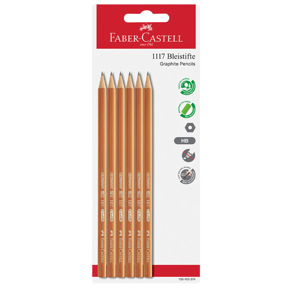 Faber-Castell 1117 Graphite Pencil Set of 6