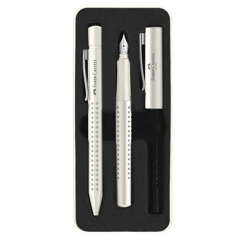 Faber-Castell Grip 2010 Fountain Pen and Ballpoint Set Coconut Milk