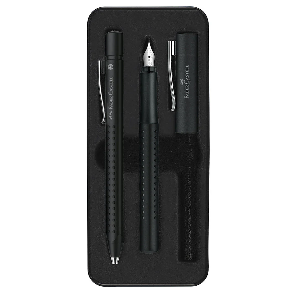 Faber-Castell Grip 2011 Fountain Pen and Ballpoint Set Black