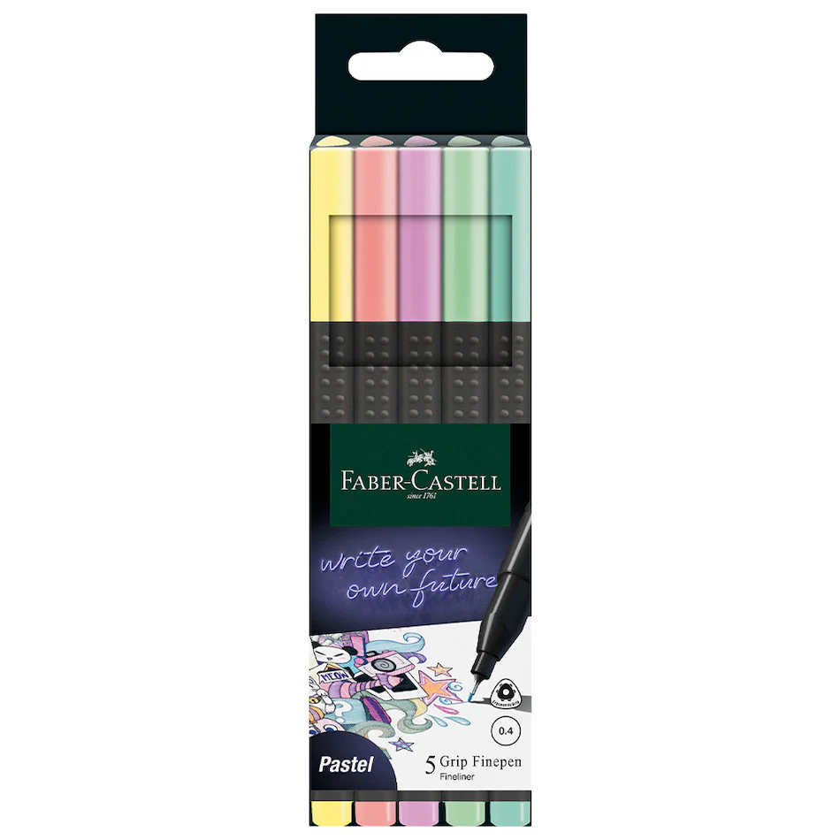 Faber-Castell Grip Finepen Set of 5 Pastel