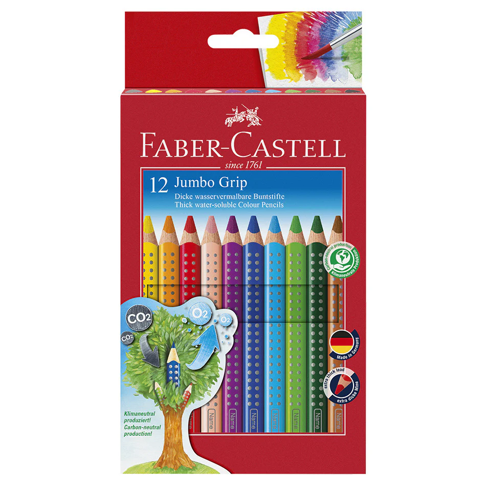 Faber-Castell Jumbo Grip Colour Pencils Pack 12