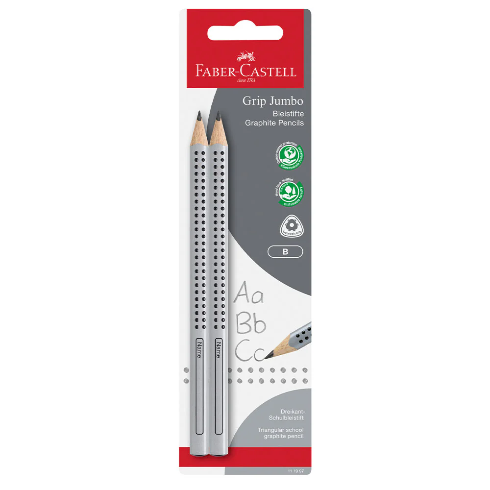 Faber-Castell Jumbo Grip Graphite Pencil Set of 2 B