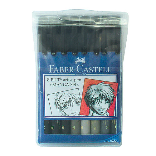 Faber-Castell Pitt Artist Brush Pen Manga Set of 8