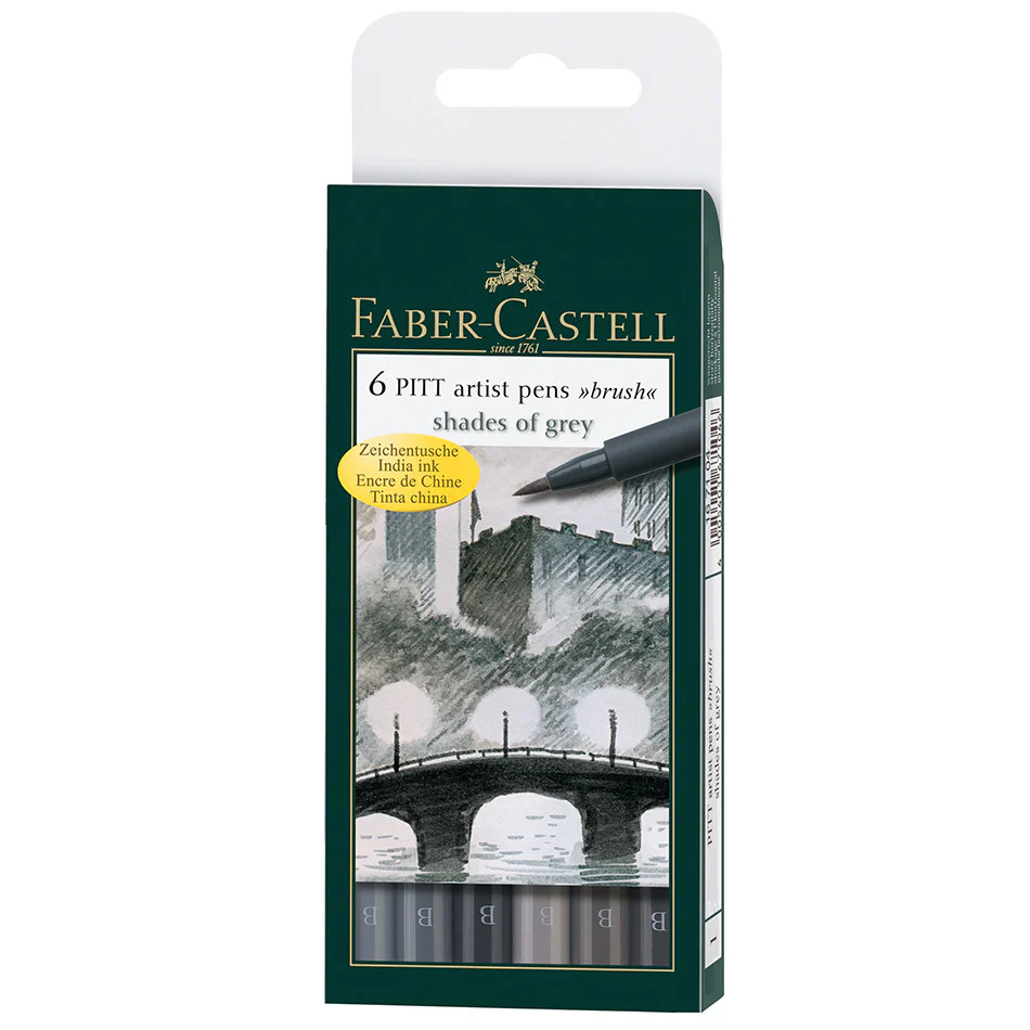 Faber-Castell Pitt Artist Brush Pen Set of 6 - Image 2