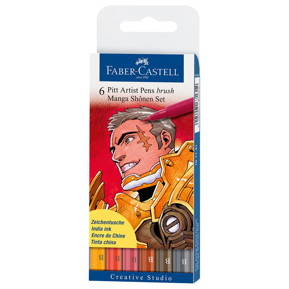 Faber-Castell Pitt Artist Pen Brush Manga Set of 6 - Image 2