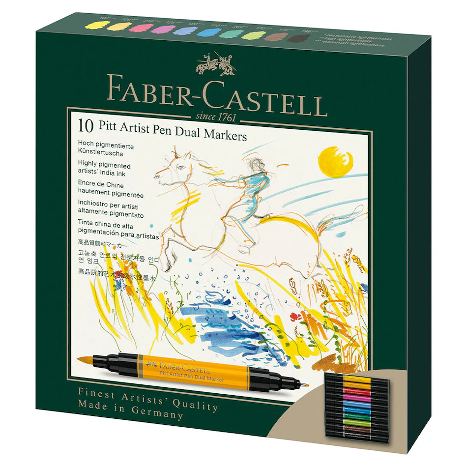 Faber-Castell Pitt Artist Pen Dual Marker Wallet of 10